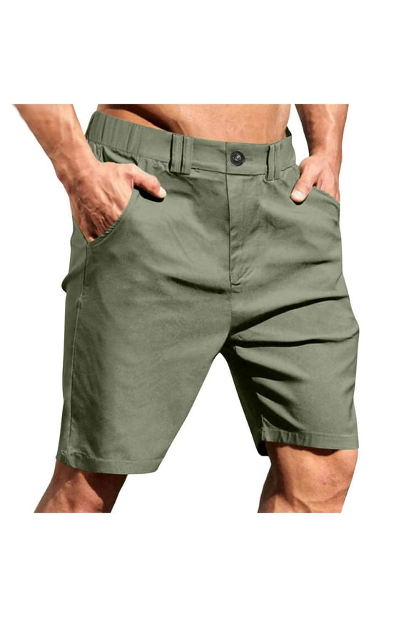 Men's Wrinkle-Free Hybrid Shorts - Quick-Dry Stretch Flat Front | Golf-to-Work Dress Chino Shorts