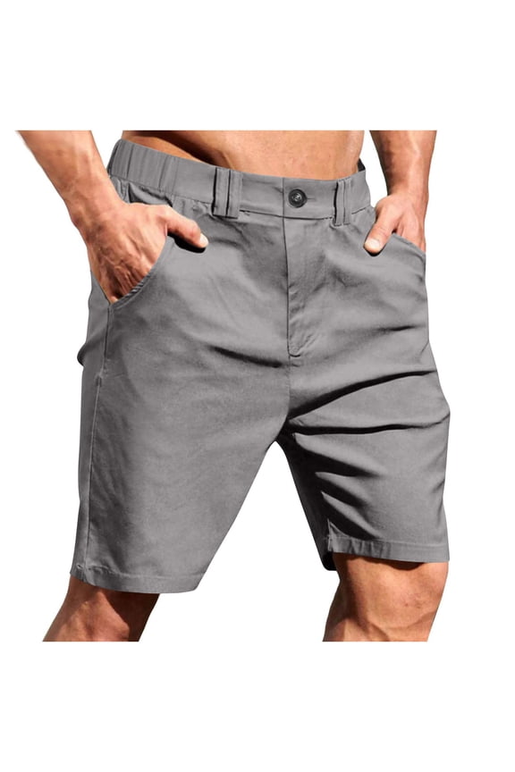 Men's Wrinkle-Free Hybrid Shorts - Quick-Dry Stretch Flat Front | Golf-to-Work Dress Chino Shorts
