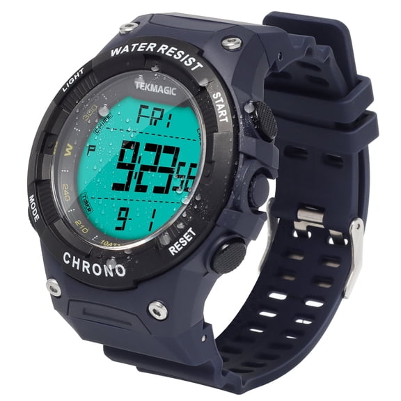 Men’s Wristwatch 10 ATM 330ft Waterproof for Swimming and Diving with Backlight, Alarm Clock, Stopwatch, Calendar, Dual Time Zone