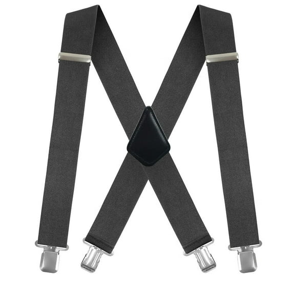Men's X-Back 2 Inches Wide Heavy Duty Clips Adjustable Suspenders