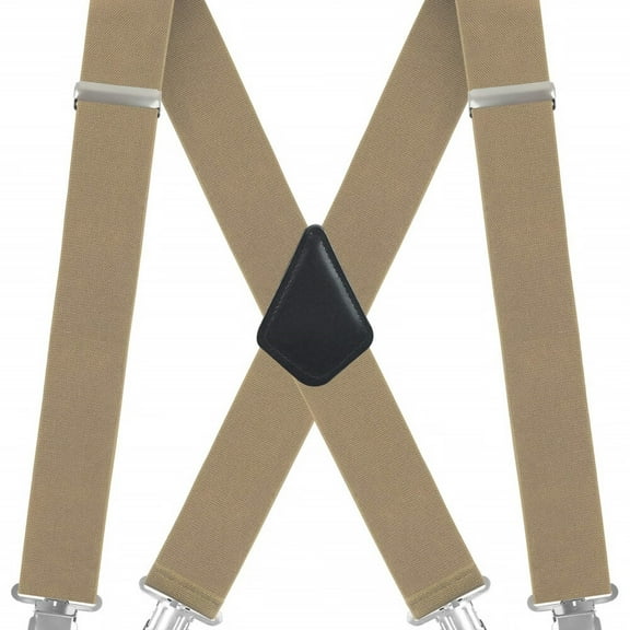 Men's X-Back 2 Inches Wide Heavy Duty Clips Adjustable Suspenders