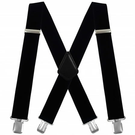 Men's X-Back 2 Inches Wide Heavy Duty Clips Adjustable Suspenders