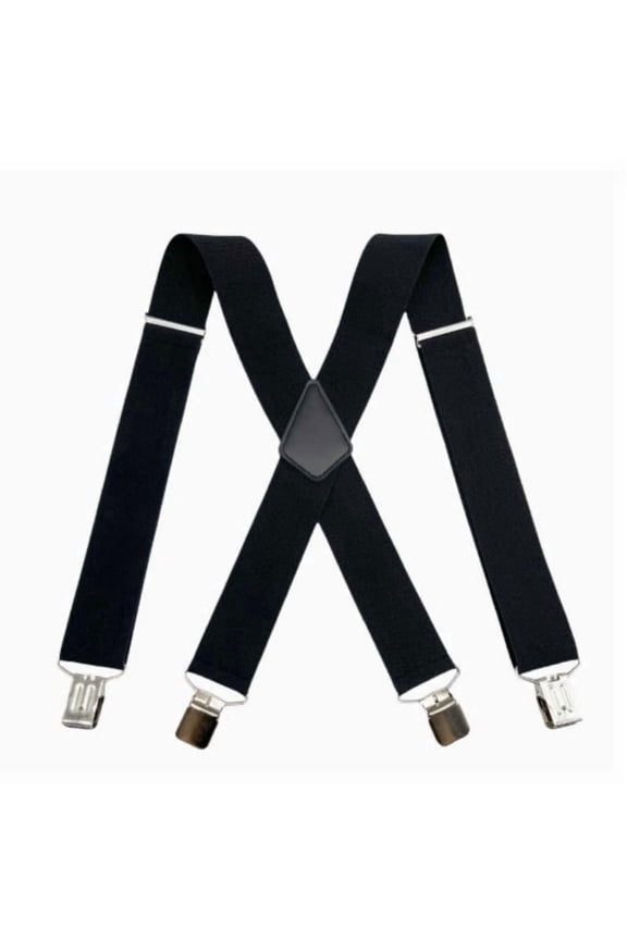 Generic Men's X-Back Suspenders, 2 inches Wide Adjustable Braces with Strong Clips for Formal & Casual Wear