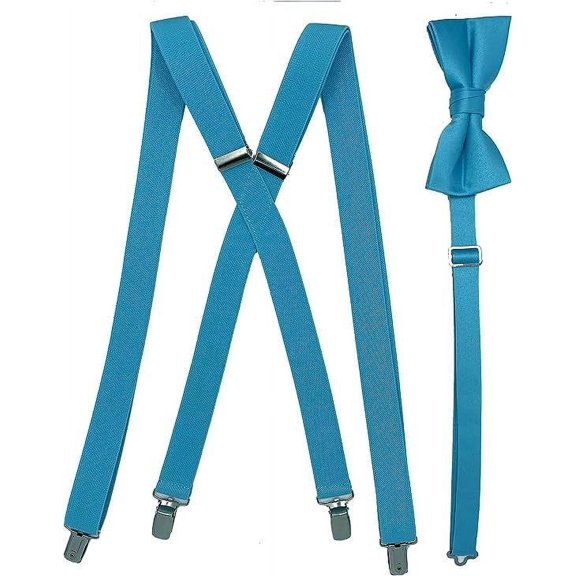 Men's X Back Suspenders & Bowtie Set Variety of Colors