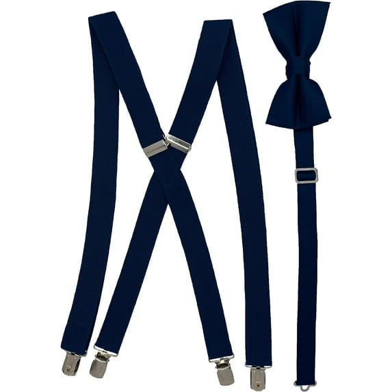Men's X Back Suspenders & Bowtie Set Variety of Colors