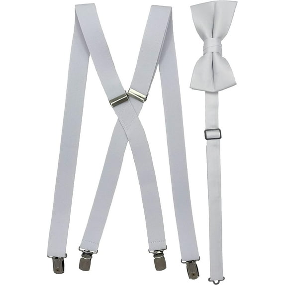 Men's X Back Suspenders & Bowtie Set Variety of Colors