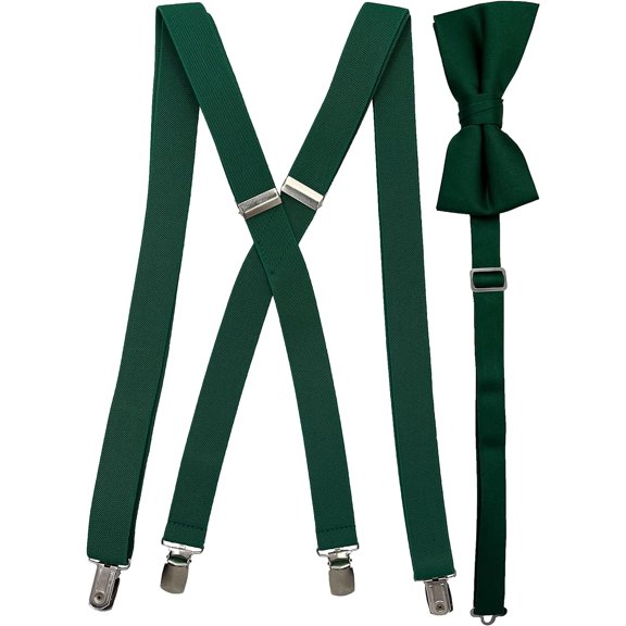 Men's X Back Suspenders & Bowtie Set Variety of Colors