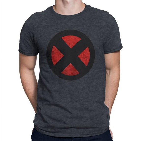 Men's X-Men Distressed X-Men Logo Slim Fit T-shirt X-Large Dark