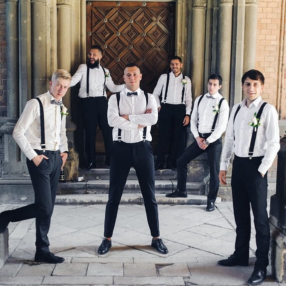 Men's X-Shape Suspenders Sophisticated Stylish Comfortable Fit Adjustable Elastic Braces for Formal Wear
