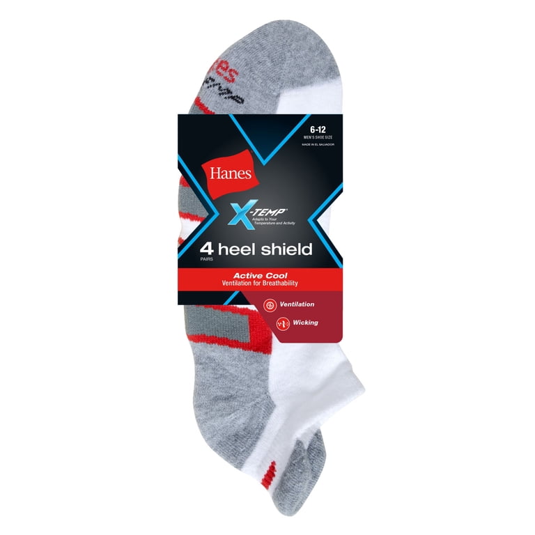 Hanes X-Temp Comfort Cool Mens No-Show Socks 7-Pack  Includes 1 Free Bonus Pair White 6 12