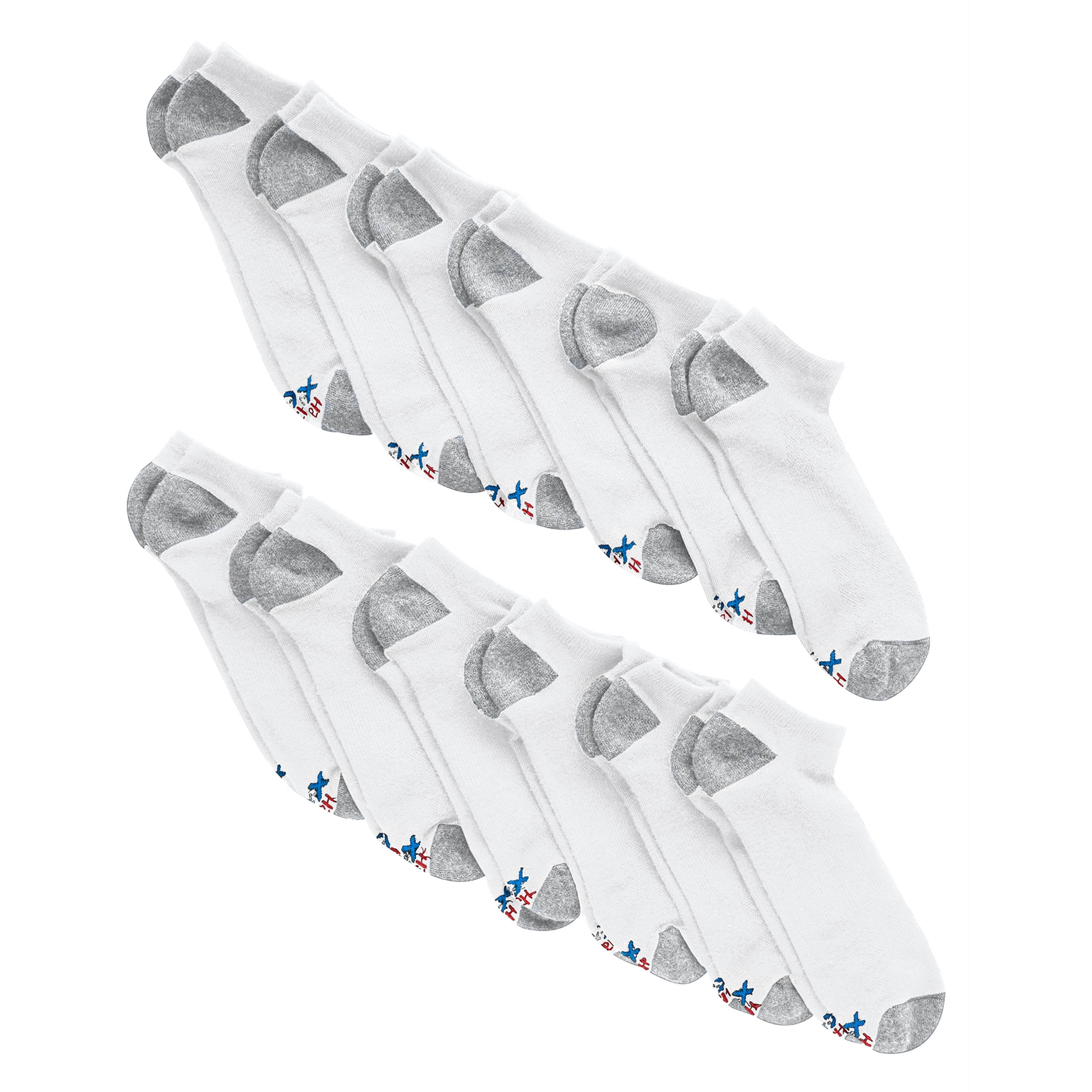 Hanes heren Sokken, X-temp gewatteerde enkelsokken, 12-pack, Wit - 12 Pack, 12-14