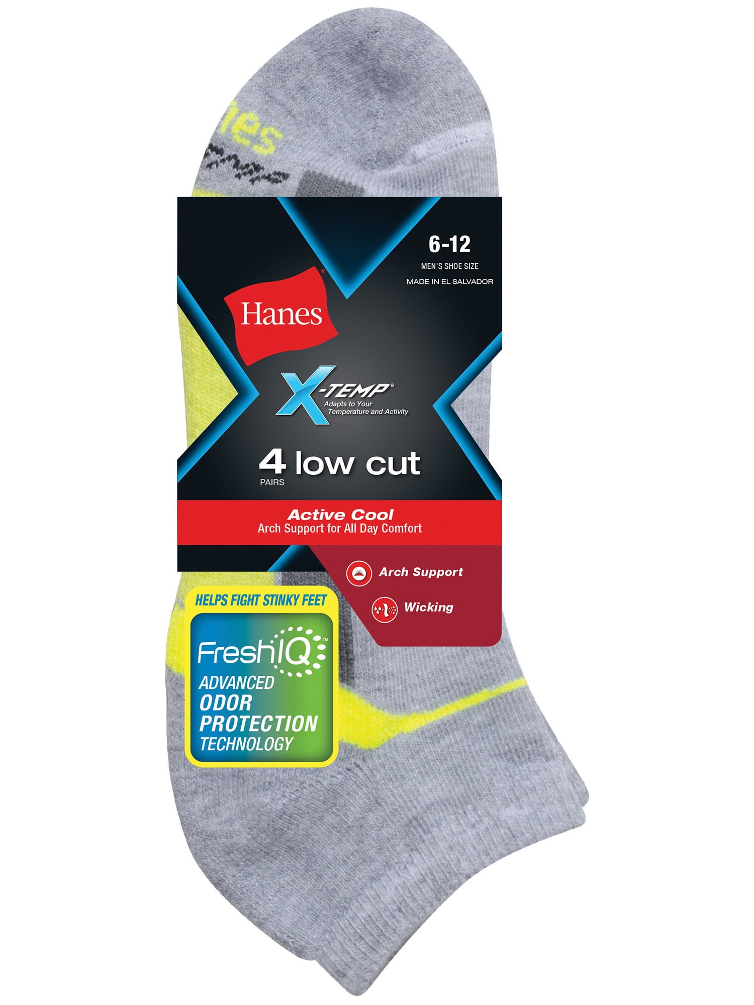 Men's X-Temp Active Cool Low Cut Socks 4-Pack