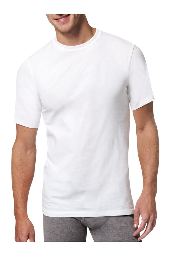 Men's X-Temp Comfort Cool White Crew, 5+1 Bonus Pack