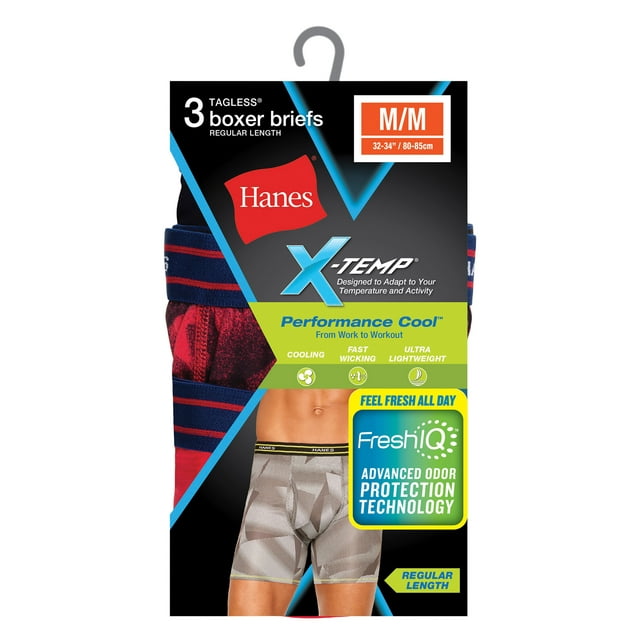 Men's X-Temp Performance Cool Boxer Brief, 3 Pack, Colors May Vary ...