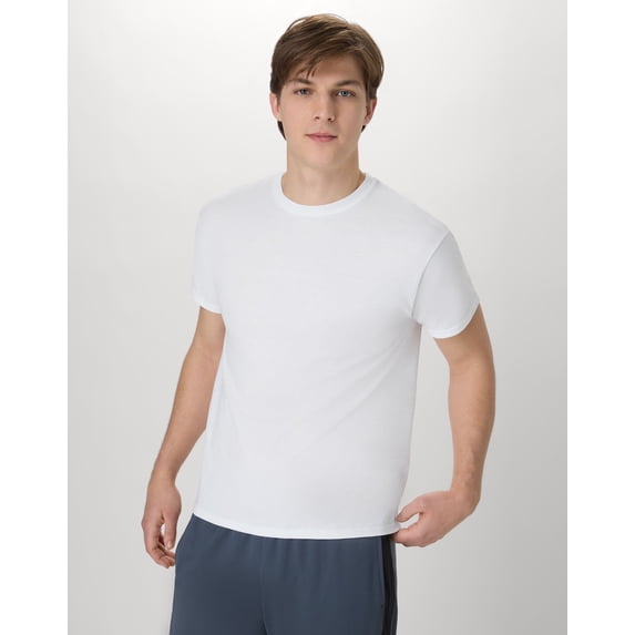 Hanes X-Temp Unisex Short Sleeve Crewneck T-Shirt, 2-Pack White L