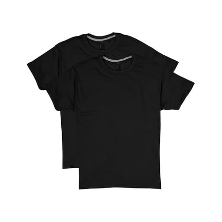 Hanes X-Temp Unisex Short Sleeve Crewneck T-Shirt, 2-Pack Black XL