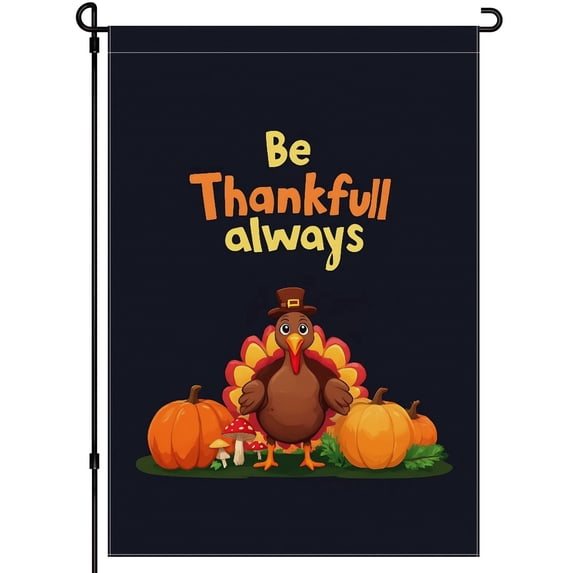 Thankful,grateful House Flag Thanksgiving Day Versatile Garden Flag - Cartoon Durable Camper Decorations for Front Door Lawn Backyard Outdoor Garden Decoration - 28x40inch