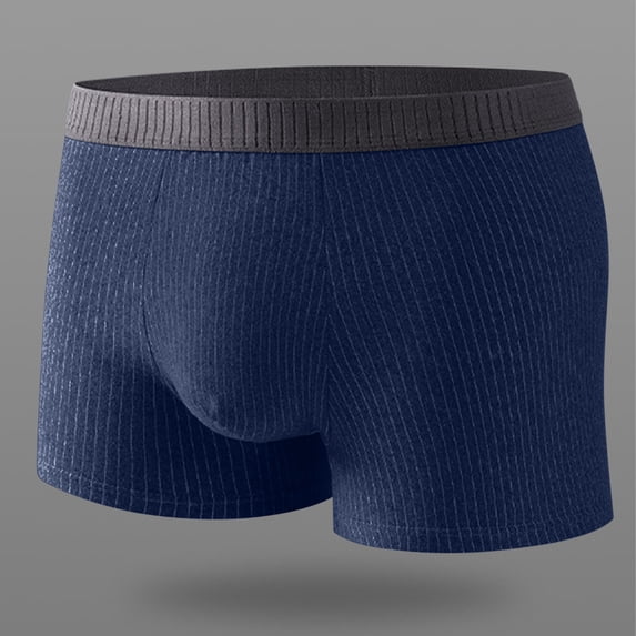 Men's XL Boxer Briefs Navy - Polyester, Comfortable, Durable, Moisture-Wicking, Elastic Waistband, Ribbed, Quick-Drying