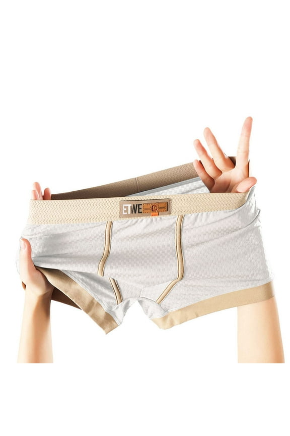 Men's XL White Boxer Briefs - 100% Polyester, Moisture Wicking, Wide Waistband, Durable, Breathable, Classic Design