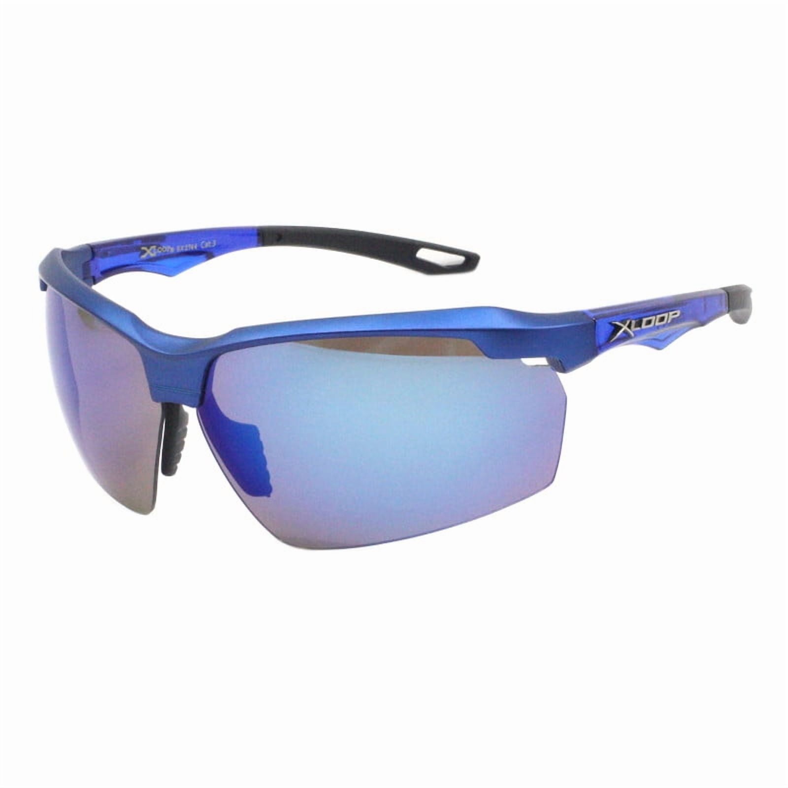 Men's Xloop Sunglasses Half Rim Shield Wrap Around Sports Shades