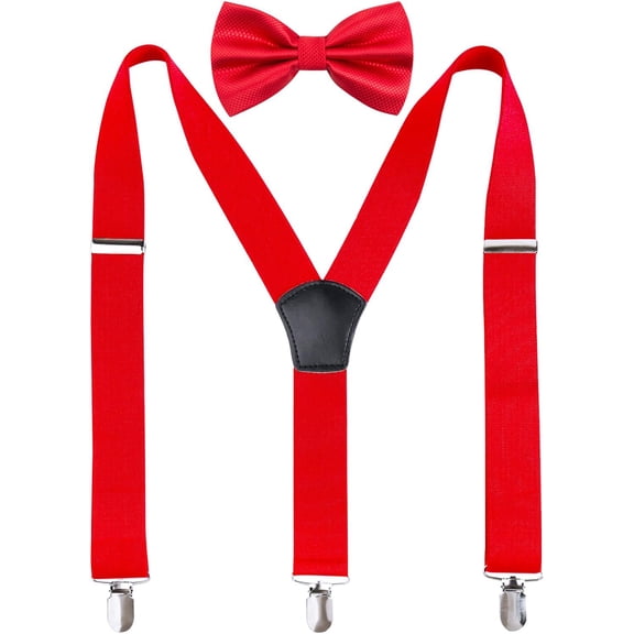 Men's Y-Back Adjustable Suspender and Bowtie Set