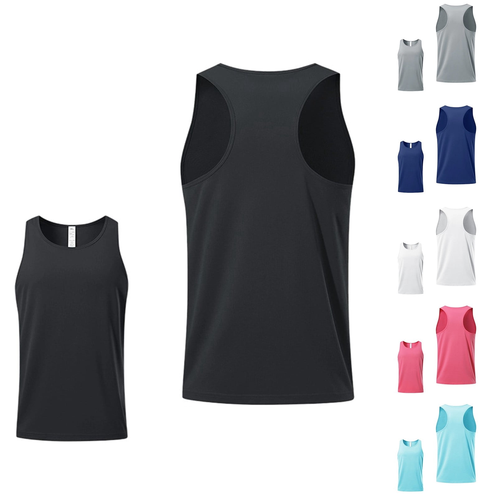 Men's Y-Back Quick Dry Tank Tops Workout UPF 50+ Sleeveless Shirts ...