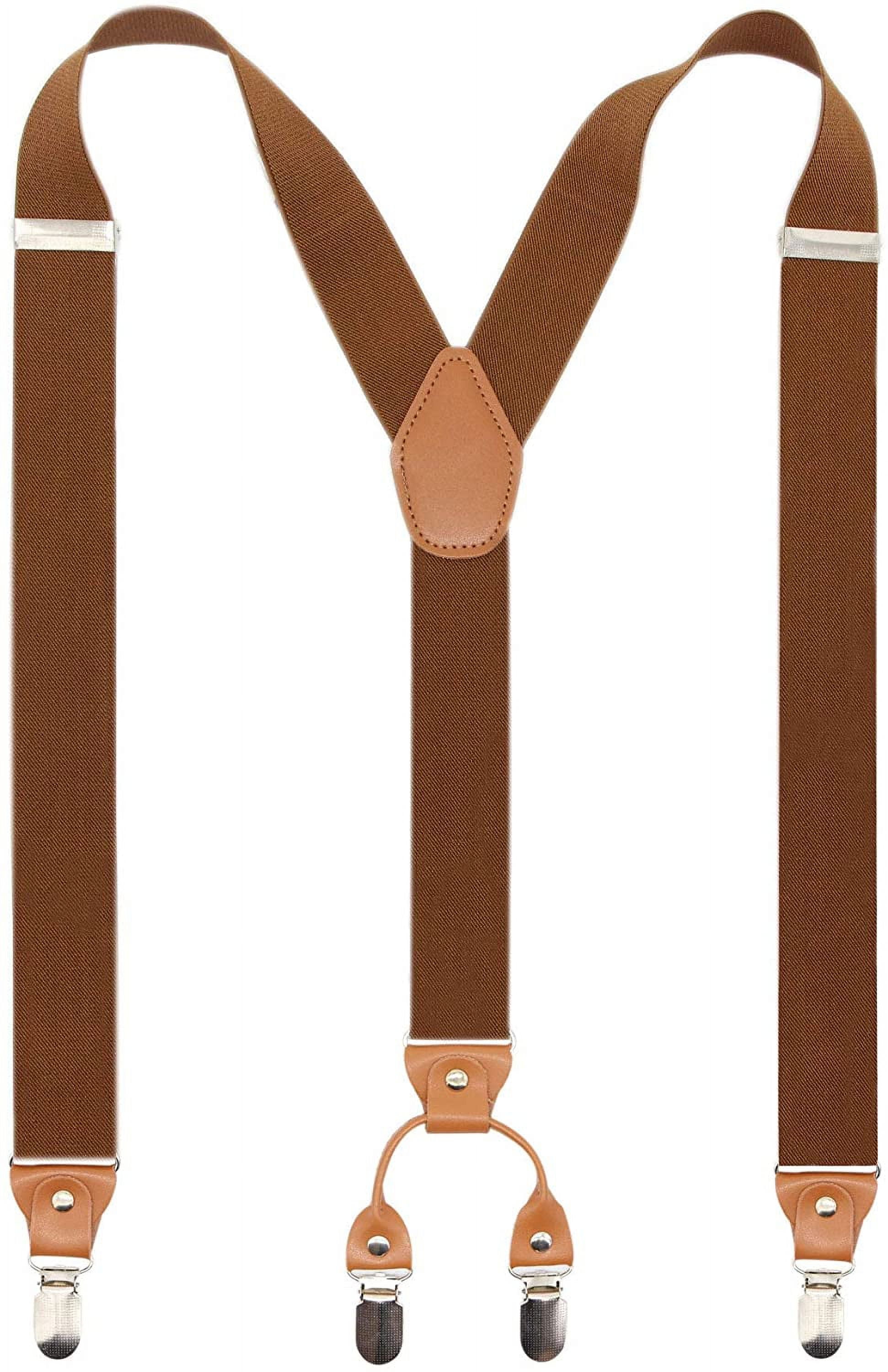 Men’s Y-Shaped Heavy Duty Suspenders – Metal Clips, Elastic Straps