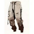 thumbnail image 1 of Men's Y2K Cargo Pants Athletic Gym Workout Lounge Open Bottom Sweatpants with Pockets Brown M, 1 of 2