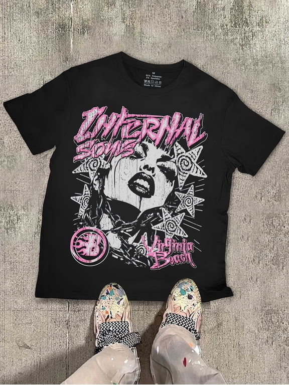 Men's Y2K Grunge Gothic Graphic Print Streetwear T-Shirt