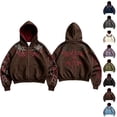 thumbnail image 1 of Men's Y2k Goth Graphic Zip Up Hoodies Long Sleeve Grunge Punk Sweatshirt with Pockets, 1 of 8