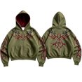 thumbnail image 1 of Men's Y2k Goth Graphic Zip Up Hoodies Long Sleeve Grunge Punk Sweatshirt with Pockets, 1 of 8
