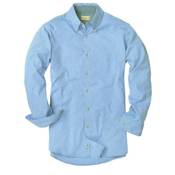Men's Yarn-Dyed Micro-Check Woven - LIGHT BLUE - 2XL