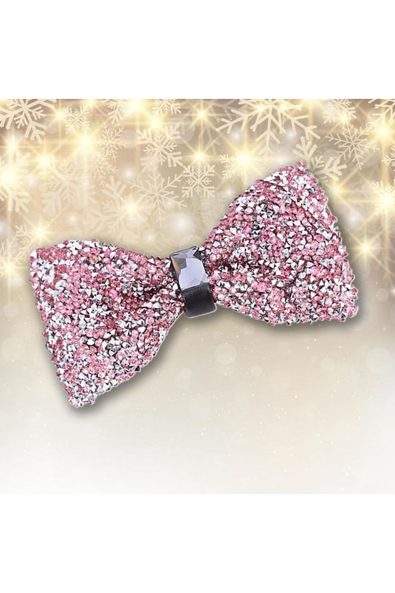 Men's Year Eve Party Rhinestone Bow Tie Wedding Groomsmen Formal Suit Accessory Pink One Size