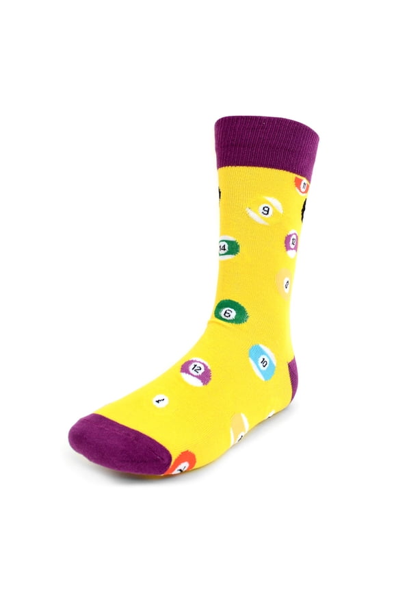 Men's Yellow Billiard Novelty Socks