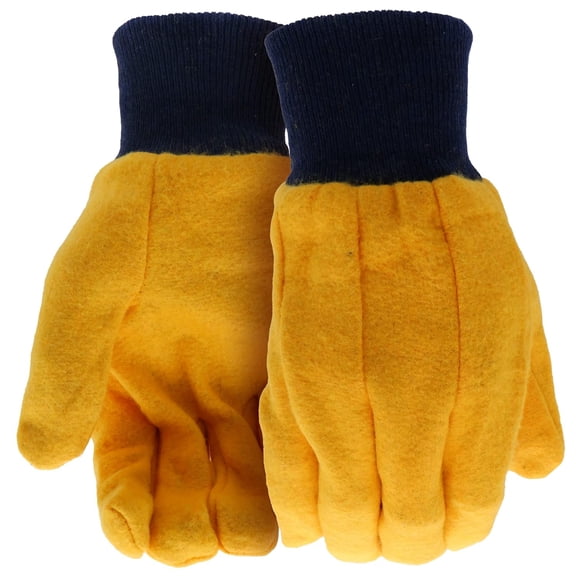 Men's Yellow Chore General Purpose Work Glove, 12-Pack, Straight Thumb Design, Comfort, Elastic Knit Wrist, Large, (B62001-L12P)