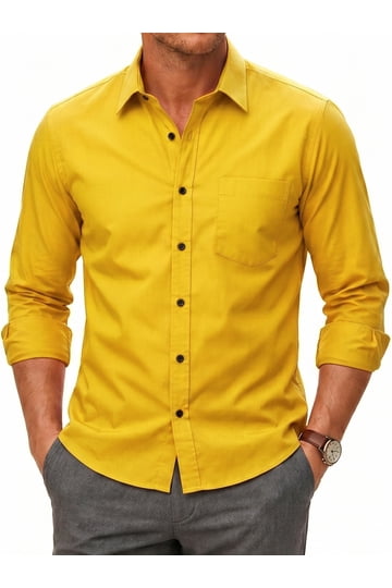 Mens Savings Dress Shirts in Mens Savings Clothing | Yellow - Walmart.com