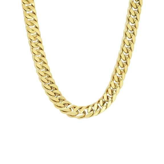 Men’s Stainless Steel Yellow-Tone 9MM Curb Chain Necklace 24" - Brilliance Fine Jewelry