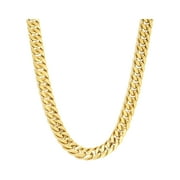 Men’s Yellow IP Stainless Steel Thick 9mm Curb Chain Necklace 24" -Brilliance Fine Jewelry