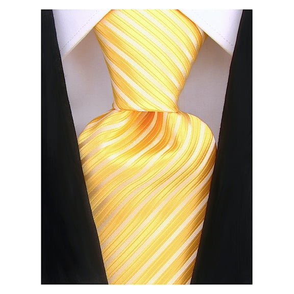 Men's Yellow Necktie Set | Formal Wedding Tie for Groom | Scott Allan Collection Yellow Necktie with Pocket Square