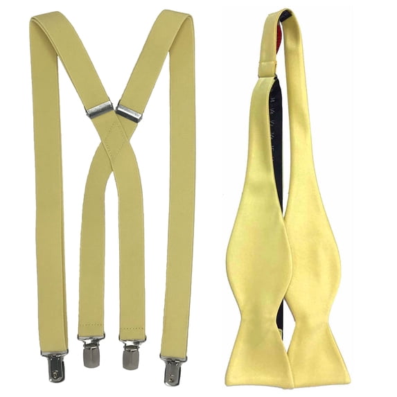 Men’s Yellow Suspenders & Self-Tie Bow Tie Collection in a variety of colors by Spencer J’s