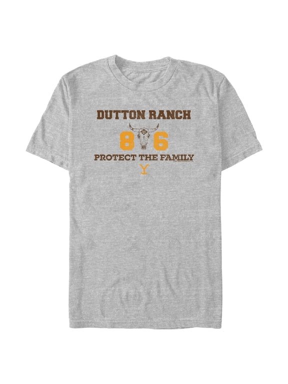 Men's Yellowstone Brown Dutton Ranch 86 Protect the Family Graphic T-Shirt