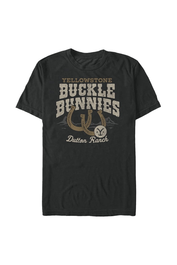 Men's Yellowstone Buckle & Bunnies Horseshoes Dutton Ranch  Graphic T-Shirt
