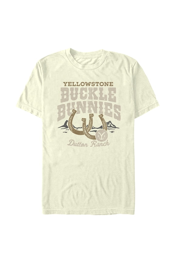 Men's Yellowstone Buckle & Bunnies Horseshoes Dutton Ranch Graphic T-Shirt