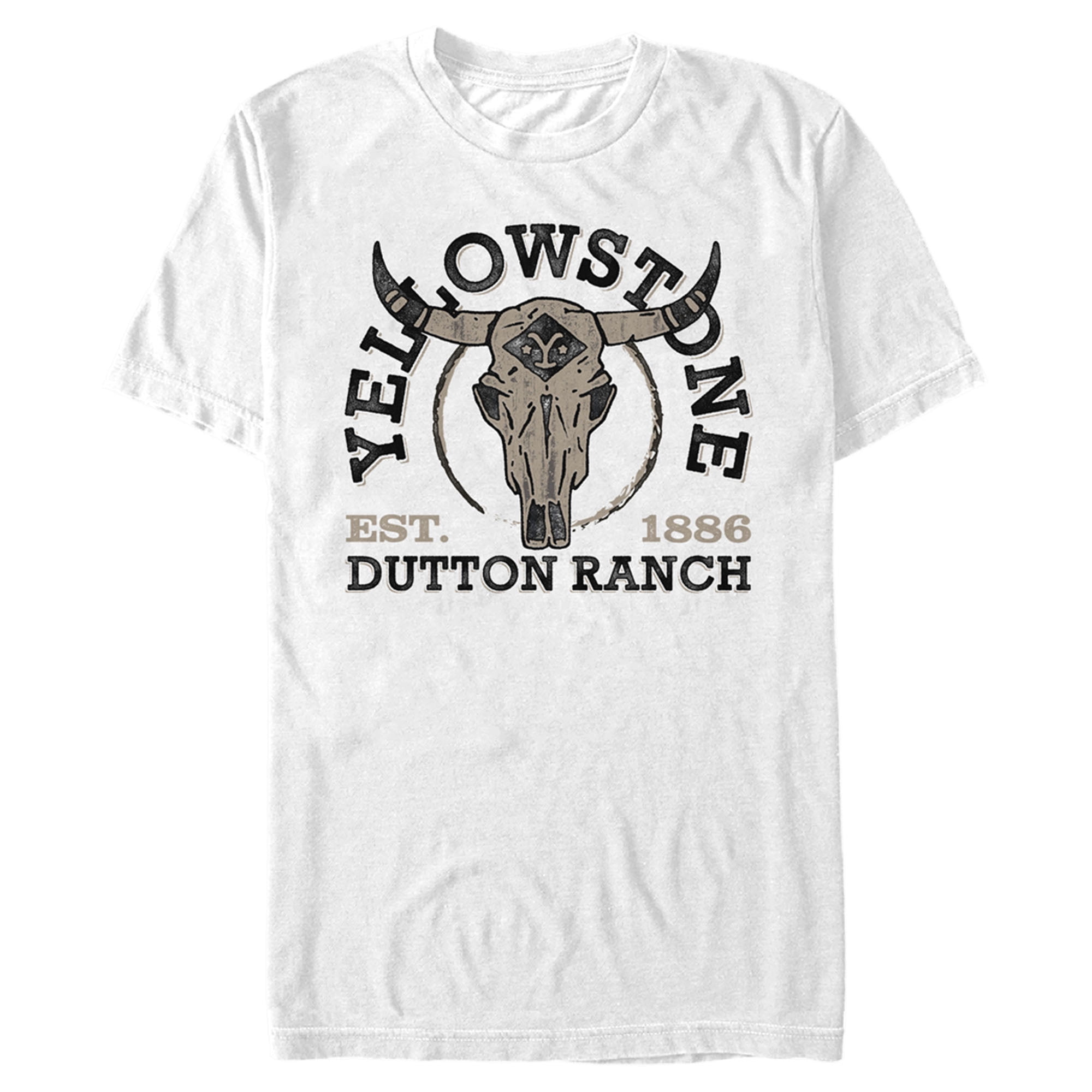 Men's Yellowstone Cow Skull Dutton Ranch Est. 1886 Graphic Tee