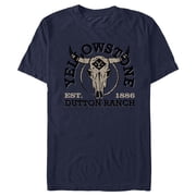 Mens Yellowstone Cow Skull Dutton Ranch Graphic T-Shirt