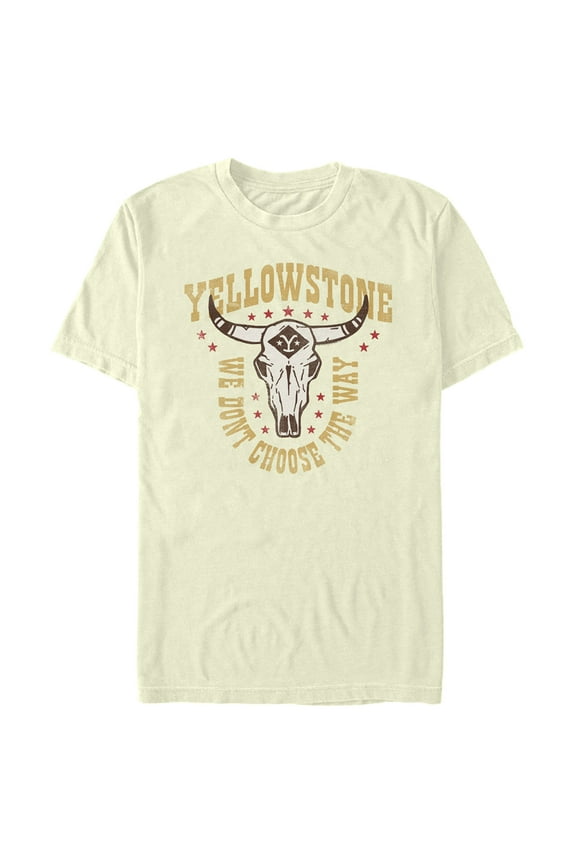 Men's Yellowstone Cow Skull We Don't Choose The Way Graphic T-Shirt