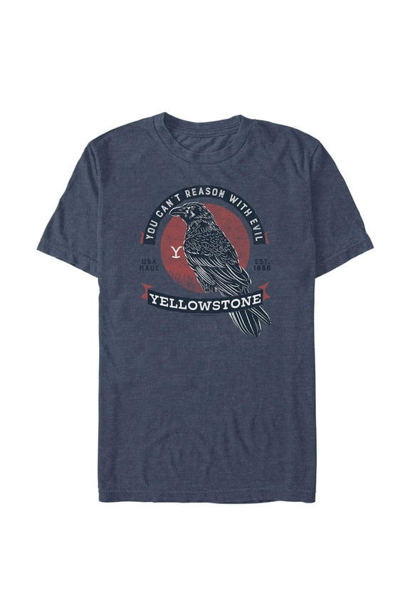 Men's Yellowstone Crow Yow Can't Reason With Evil  Graphic T-Shirt