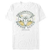 Mens Yellowstone Distressed Est. 1886 Skull Graphic T-Shirt