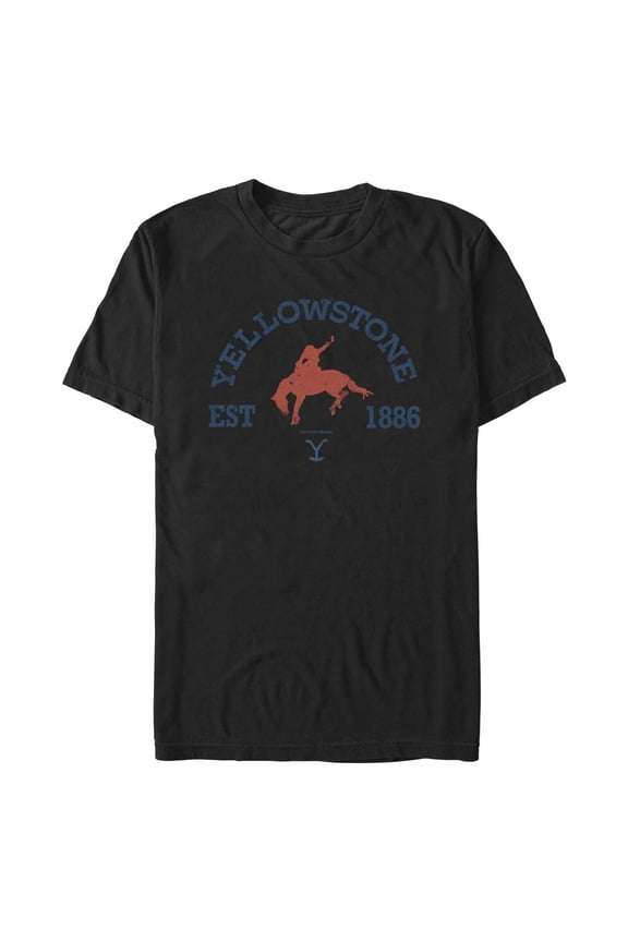 Men's Yellowstone Distressed Rider Silhouette Est. 1886 Graphic T-Shirt
