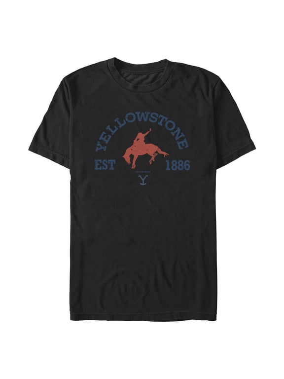 Men's Yellowstone Distressed Rider Silhouette Est. 1886 Graphic T-Shirt